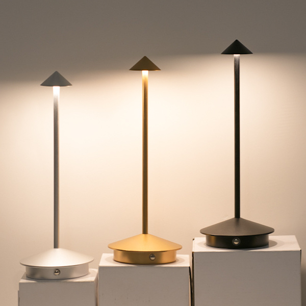 Kreativ bordslampa matsal touch LED hotell bar café Pina Pro bordslampa uppladdningsbar black