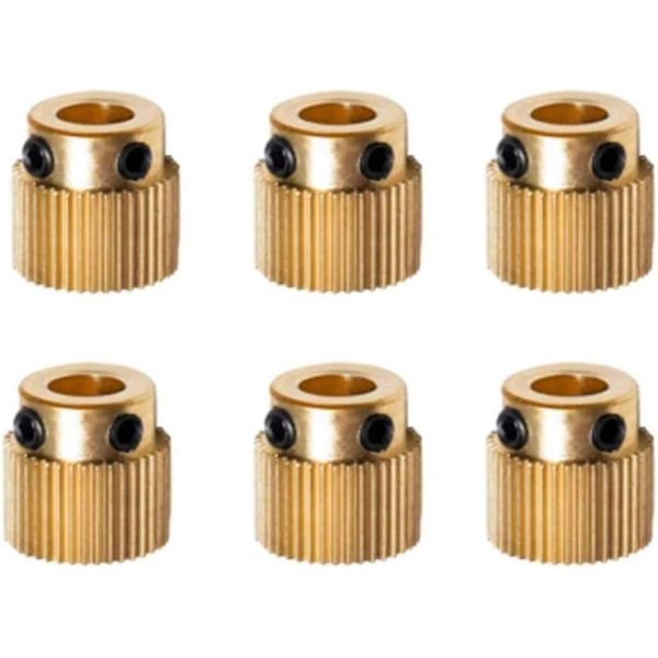 Robust 3D-printerdele Drev 26 tænder Gear Messing Ekstruderhjul til Printegold6st)