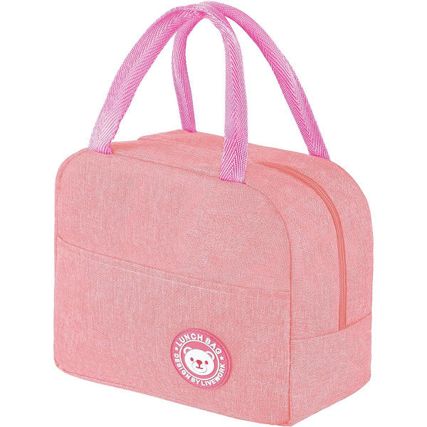 Lunchväska 6L (Rosa), Kontorslunchväska, Liten Lunchlåda, Mini Lunchväska Isolerad Vattentät Kylväska Isolerad Lunchlåda för Studentkontor Picknick