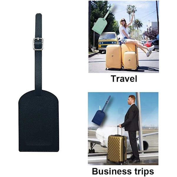 6 bagasjelapper, skinnlapper for kofferter, navnelapper for kofferter
