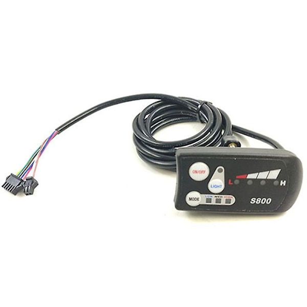 Elcykel LED S800 Display 36v 48v E-cykel Intelligent Kontrollpanel Display El Black