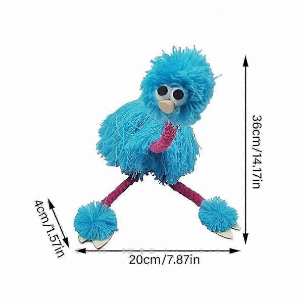 String Puppet Strutsedukke Leke for Interaktiv Lek Mellom Foreldre og Barn (h) Blue