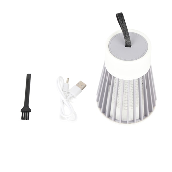 Myggdreperlampe med lav støy, lav stråling, USB-lading, multifunksjonell, bærbar mygglampe for hjem og camping [modell med rett plugg] (Gray)Type1