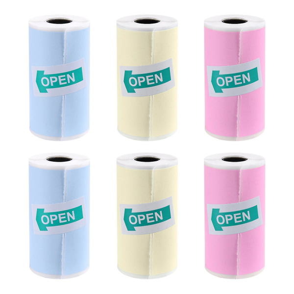 6 rolls Multifunctional self-adhesive thermal paper Memo Journal for mini printers
