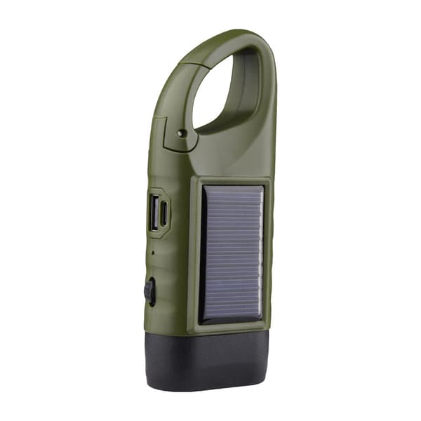 Solar Håndsveiv Nødlykt | Campinglys military green
