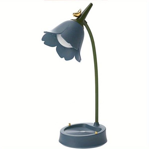 1 stk Magisk LED-skrivebordslampe Trådløs bordlampe Justerbar Svanehals Dimbar Berøringslading Blue