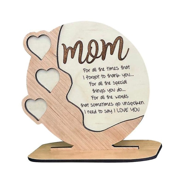 Mother's Day Gift Ornament Wood Centerpiece Table Decoration Removable Embellishments Gifts Presents