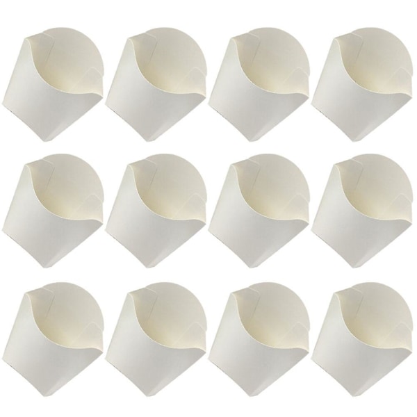 50 st Popcornbehållare Popcorn-godisbox Individuell Charcuterie-kopp Pommes frites-kopp Vit 11X10X5C Vit 11X10X5CM 11X10X5CM White