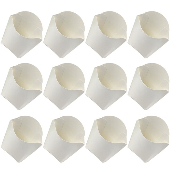 50 stk Popcornbeholder Popcornbehandlerboks Individuell Charcuteriekopp Pommes friteskopp Hvit 11X10X5C Hvit 11X10X5CM 11X10X5CM White