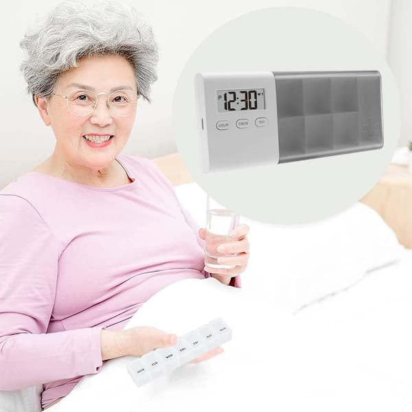 Elektronisk pilleboks/medisinboks, opptil 5 daglige alarmer og