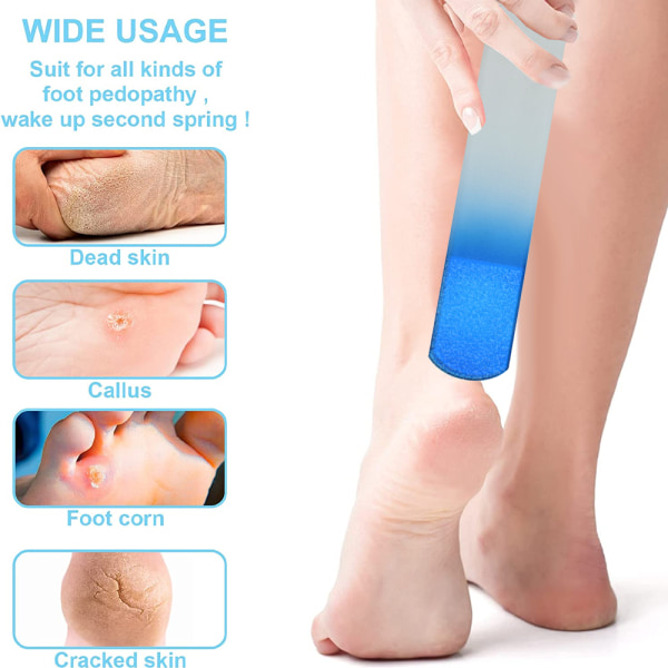 2 glasfodfil Pedicure Rasp Død Hudfjerner Hård hud