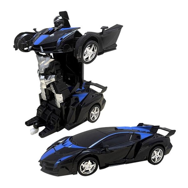 Fjernstyrt robotbil for barn, transformerende leketøy, anti-fall puslespillbil, lekebiler for barn, gutt, Fli-WELLNGS Black Blue