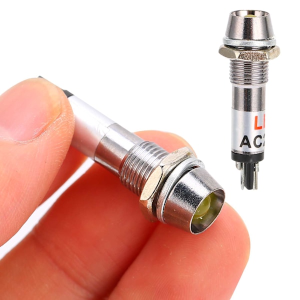 10 stk DC 12V indikatorlamper Signallamper 8mm monteringshuldiameter Signallamper Gul
