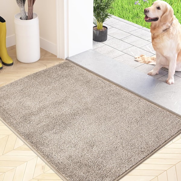 Smutsfångarmatta, Inomhus, 50 x 80 cm, Halkfri Maskintvättbar Dörrmatta, Entrédörrmatta med Vattenabsorption, Dörrmatta för Hund, Entré