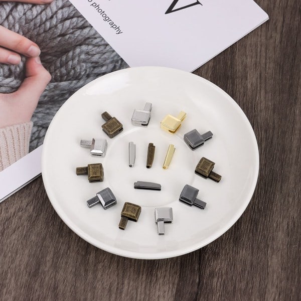 10 stk Metal Lynlås Stopper Reparation Lynlås Stopper SORT sort