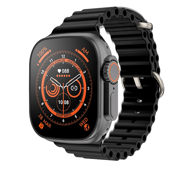 49mm for Apple Watch Ultra 8 Smartklokke Smartklokke Menn Kvinner Serie NFC Bluetooth-samtale Trådløs lading Trening Vannbestandig klokke black