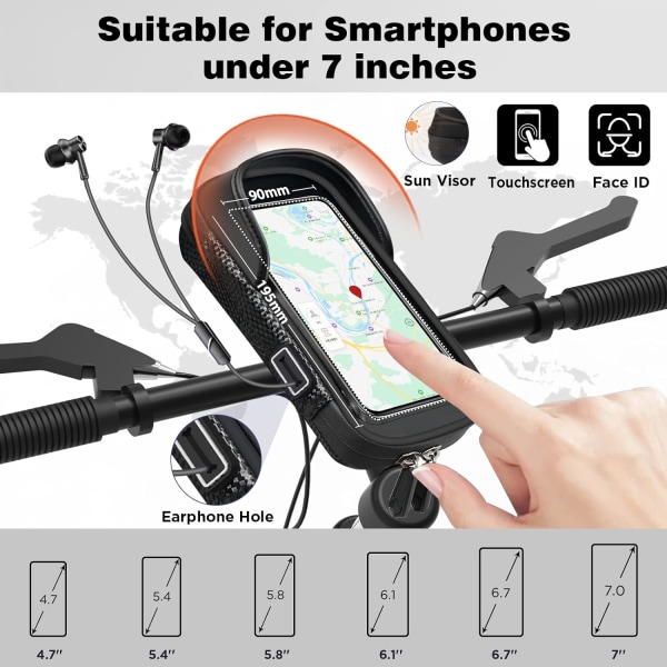 Waterproof bike phone holder, 360° rotation