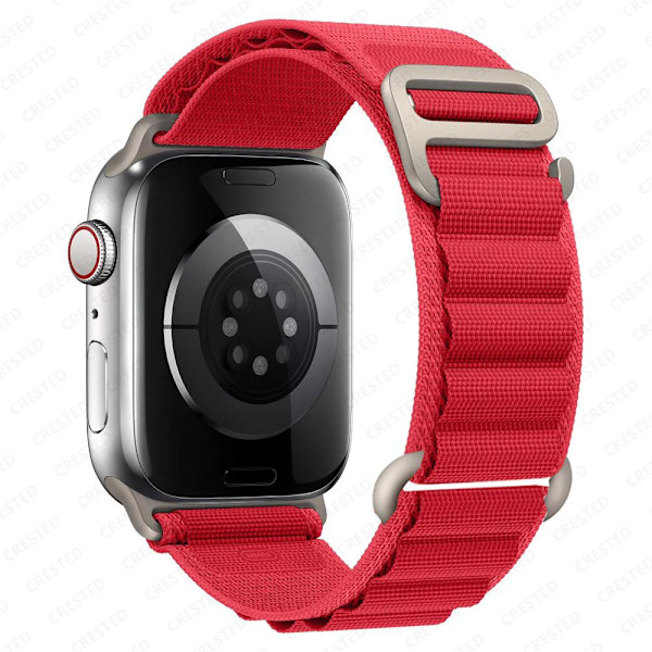 Alpin loop för Apple Watch band 49mm 44mm 40mm 45mm 41mm 42mm 38mm 49 44 45 mm armband iWatch series 7 6 3 se 8 Ultra 49 band röd ed 42 44 45-ultra 49mm