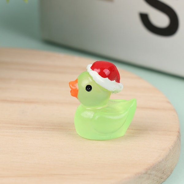1 stk Mini Lysende Harpiks Ænder Gløder I Mørket Miniature Dekoration Green