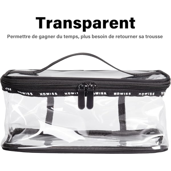 Transparent necessär för resor, multifunktionell, vattentät, organisk