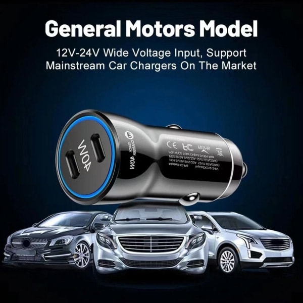 USB C Snabb billaddare 40W 3.0 PD Typ C billadapter för iPhone Svart 1st