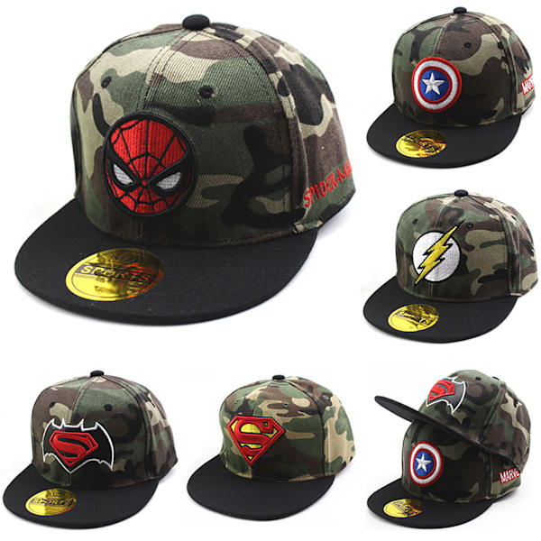 Pojkar Flickor Serietecknad Baseball Cap Superhjälte Snapback Huvudbonad Superman