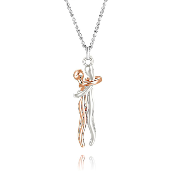 Krama halsband par S925 Sterling Silver Hug Halsband Älskade smycken för honom och hennes älskare Alla hjärtans dag present