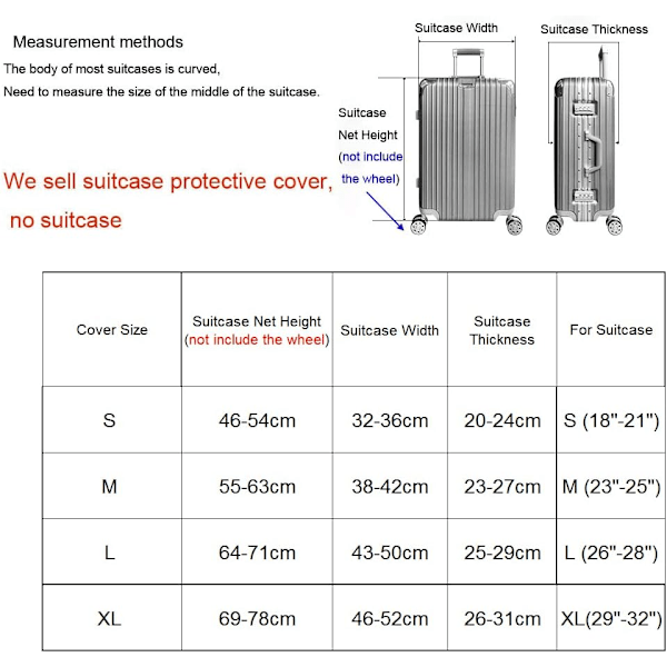 Elastisk koffertdeksel Koffertbeskyttende deksel for bagasjerom Passer til 19''-32'' koffertdeksel Fjær Feather L