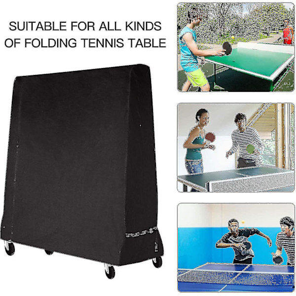 Bordtennisovertræk Vandtæt overtræk til bordtennisbord 165 X 70 X 185 Cm Sort