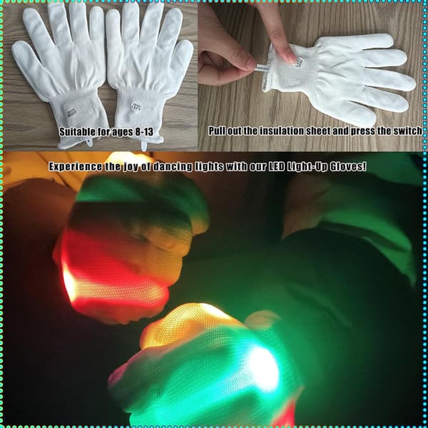 Skelet håndknogle LED lysende handsker Halloween Jul Thanksgiving regnbue flash lysende legetøj red 20cm