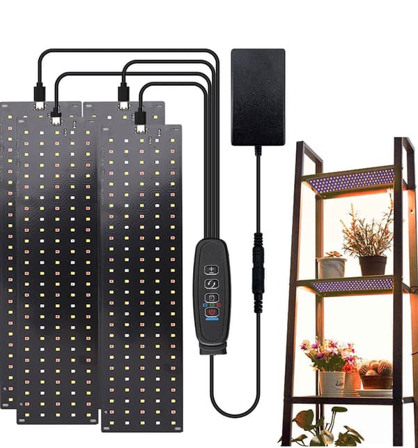 Fullspektrum LED Quantum Board Vekstlys – Plantelyspanel med Adapter *To hoder* Two heads