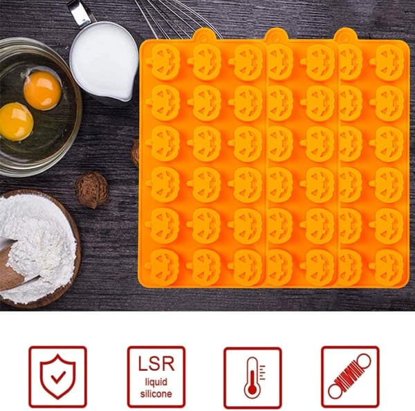 Halloween Græskar Chokoladeform Silikonforme til DIY Halloween Chokolade, Gummy, Kage, Slik og Mere (1 Pak)