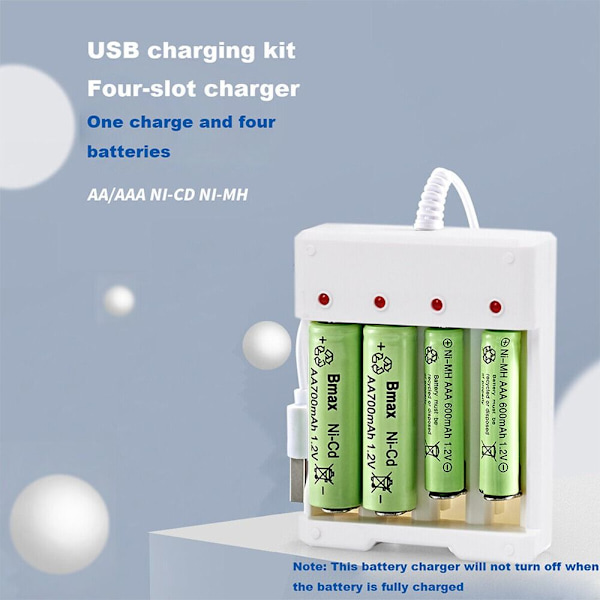 AA / AAA batterioplader Opladningsværktøj USB batterioplader