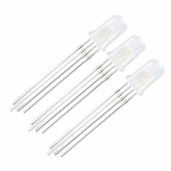 50 stk. 5mm RGB LED-diodelamper Tri-Color (Multi-Color Rød Grøn Blå 4-bens fælles katode) Belysningselektronikkomponenter Lysemitterende dioder