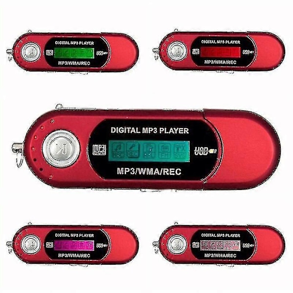 USB MP3-afspiller Bærbar Musikspiller Digital LCD-skærm 4GB Opbevaring FM-radio Multifunktionel MP3-musikspiller USB-stick Fk Silver