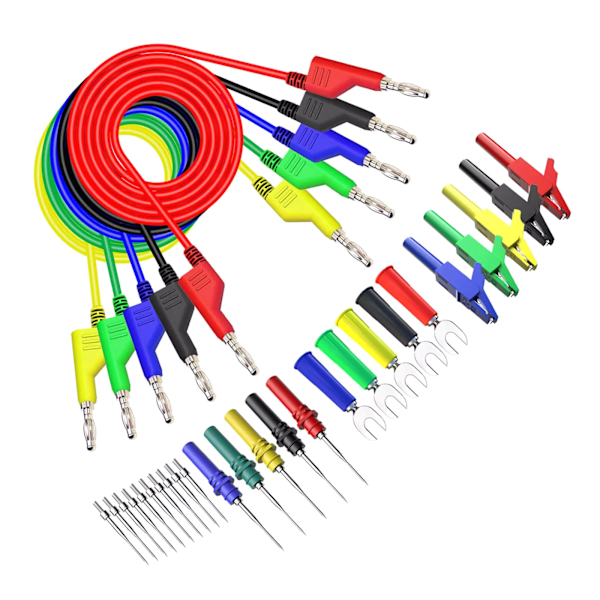 Multimeter Test Leads Kit Dubbeländade Stapelbara 4mm Bananpluggar Test Leads