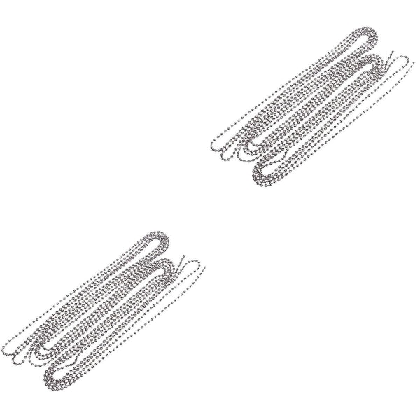 3 meter lång kulkedja 4,5 mm diameter med 10 matchande länkar (silver) 2 st 2 pcs