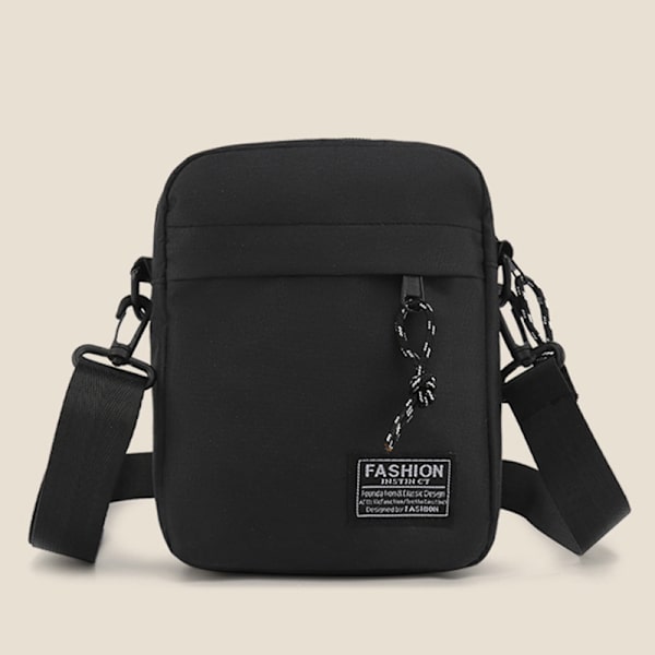 Herre Liten Veske Skulder Bag Trendy Diagonal Ryggsekk Brystveske Black