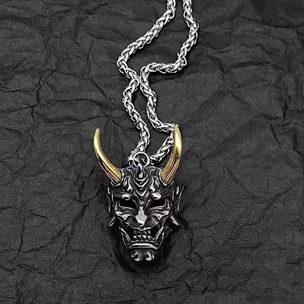 Djevelmaske, Maske Hengesmykke, Skalle Mote Smykker, Gotisk Skalle Hengesmykke for Menn, Sjarm Kjede Smykker, Halloween Maskerade Fest Terror