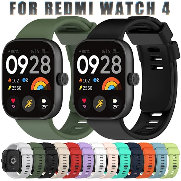 Silikone Rem til Redmi Watch 4 Tilbehør Udskiftning Smart Watch Rem Armbånd Blød Sports Rem Correa Mi Watch 4 Rem LmGreen LmGreen For Redmi Watch 4