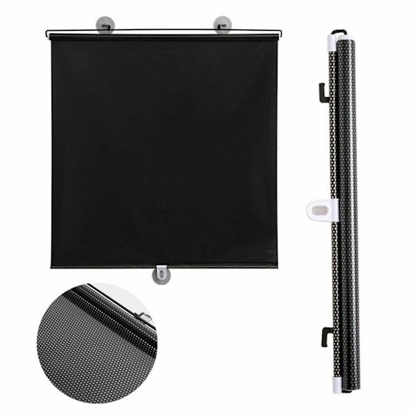 2 stk. Rullepersien Solskærm Rullegardin Bil Hjem Vindue Persien Sort Black 50*125CM