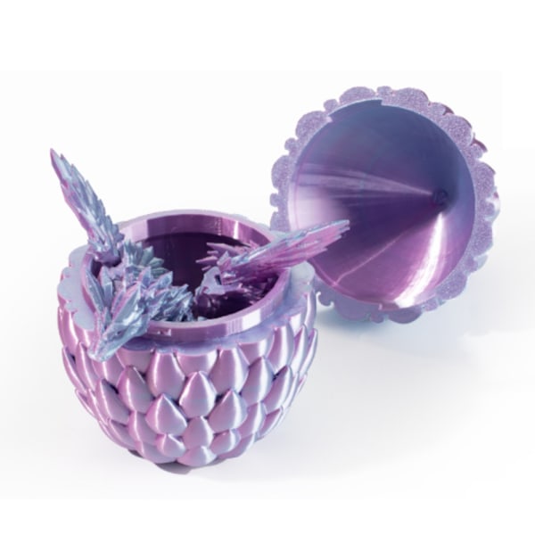 3D-trykt flygende drageegg sett ornament sjarmerende mote dekorativ modell for gutt jente kvinner menn Purple