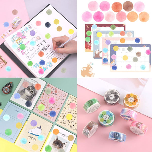 3 rullaa / 4 rullaa hedelmänauhamuotoista Washi-teippaa monivärisenä multicolored 3-3