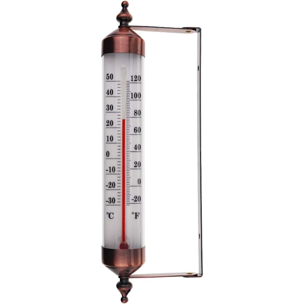 Utomhustermometer med mätare, bronsfärg - Stilfull utomhustermometer