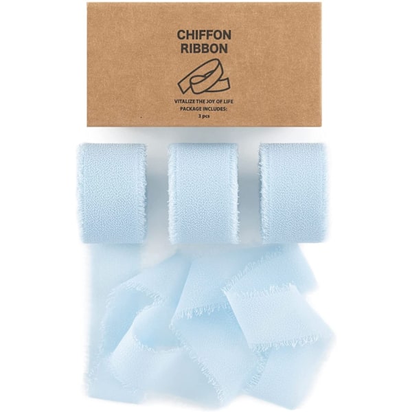 Blå chiffon bryllupssatengbånd