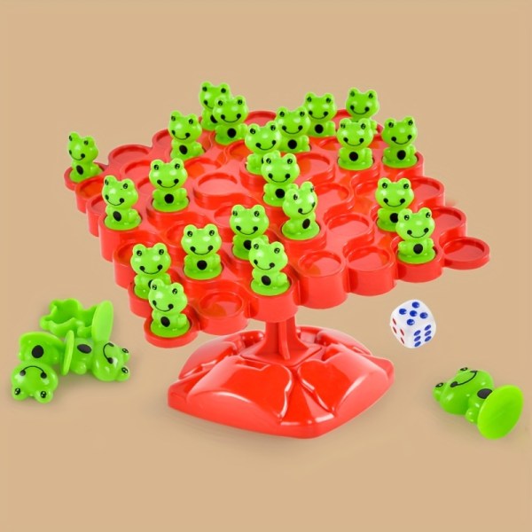 Groda Balans Trä Brädspel, Matematik Stapling Koncentrationsträning Spel Leksak Frog Balance Tree