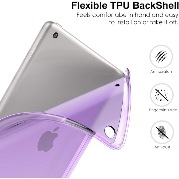 Lilla iPad 10.2 Etui til iPad 9. generation 2021/iPad 8. generation 2020/iPad 7. generation 2019 Blødt Frosted Cover Slim Etui med S
