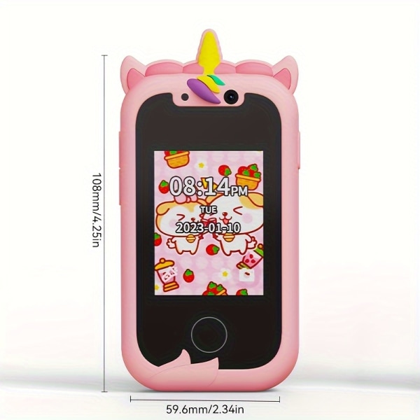 Barnens bärbara lärande mobiltelefonleksaker, barns smarttelefonleksaker för flickor pink