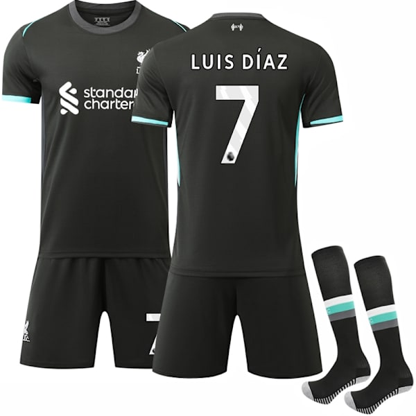 2024-2025 Liverpool FC Bortetrøye Barnedrakt Med Strømper Nr.7 Luis Diaz - Perfekt 20