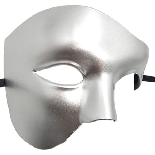 Maskeradmask vintage fantom av operan enögd halv ansiktskostym